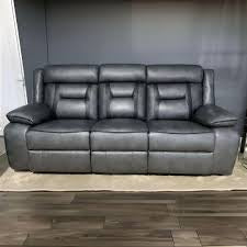 Nove Leather Electric Recliner 3+2 Seater Sofa Set along with USB Port & DrinkHolders in Black & Grey Colour