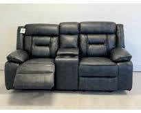 Nove Leather Electric Recliner 3+2 Seater Sofa Set along with USB Port & DrinkHolders in Black & Grey Colour
