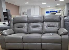 Nove Leather Electric Recliner 3+2 Seater Sofa Set along with USB Port & DrinkHolders in Black & Grey Colour