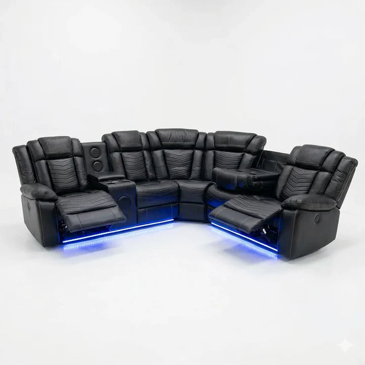 Michigan Leather Corner Sofa