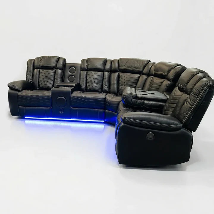 Michigan Leather Corner Sofa