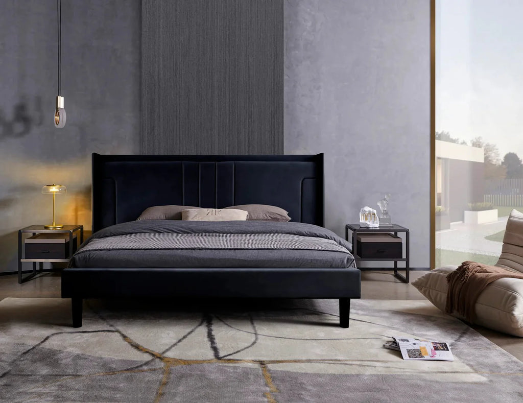 Lara Velvet King Bed Modern Design