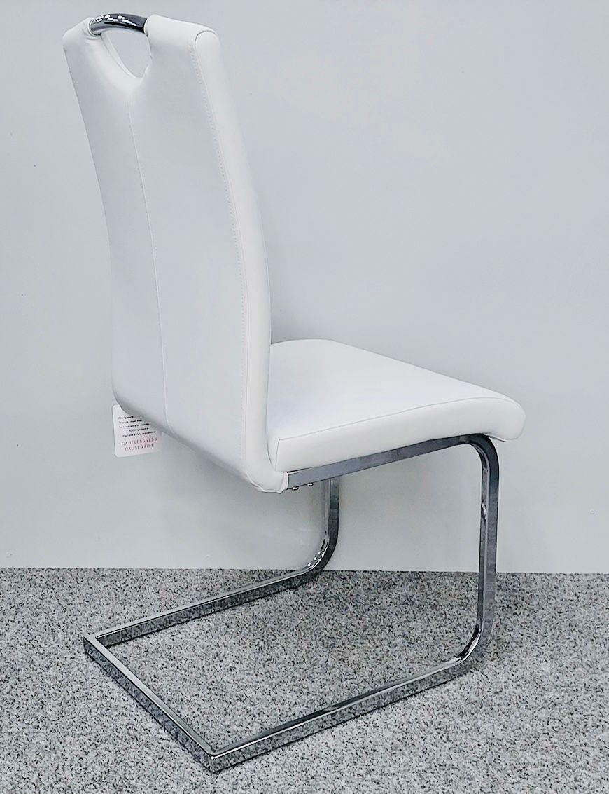 LEATHER DINING CHAIR AVAILABLE IN 3 COLOURS WHITE,GREY&CAPUCCINO