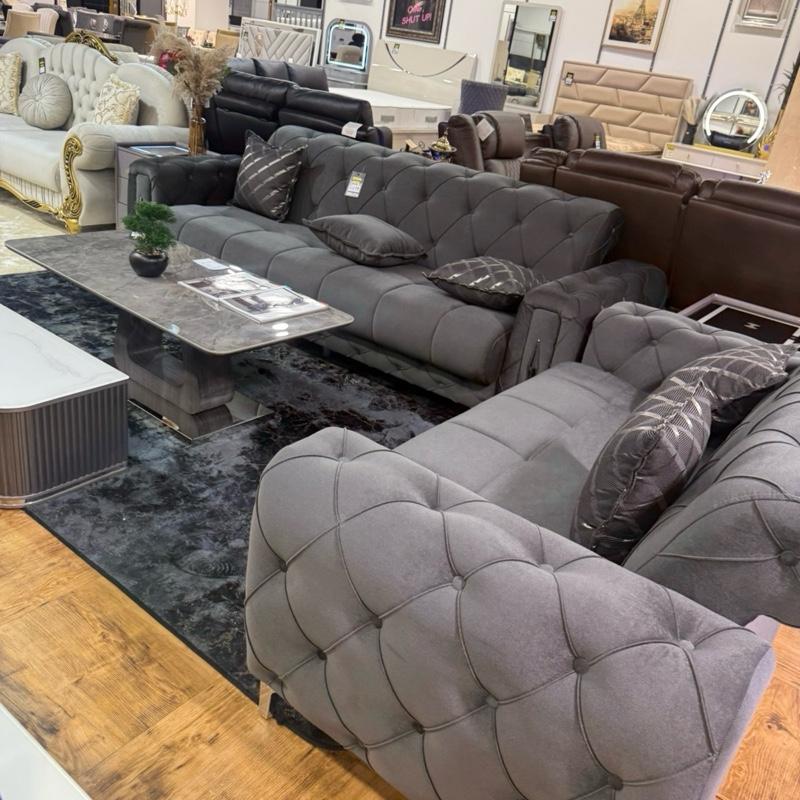 PERMAN Chesterfield Plush Velvet 3 + 2 or 3 + 2 + 1 or Corner Sofa Bed Storage - Elegant Design & Comfortable Seating Options