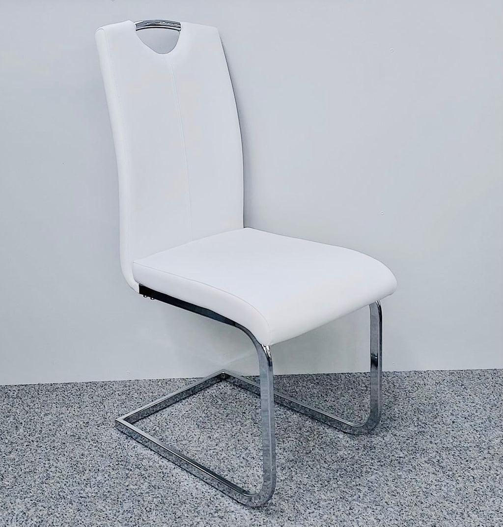 LEATHER DINING CHAIR AVAILABLE IN 3 COLOURS WHITE,GREY&CAPUCCINO